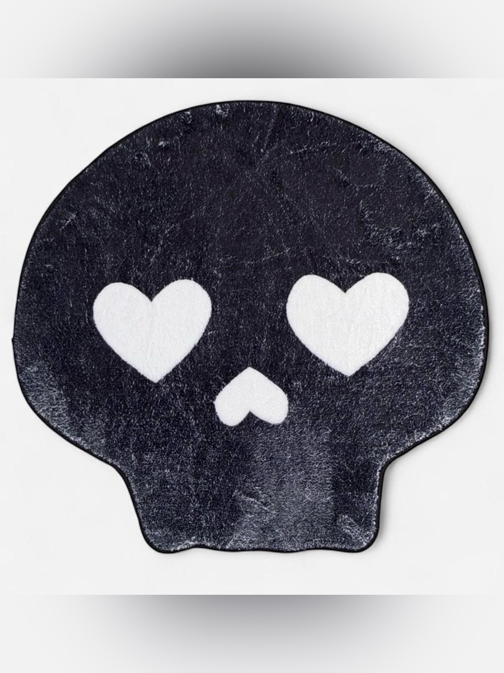 Black Heart-Eye Skull Door Mat